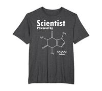 Científicos impulsados por la cafeína Ciencia Nerd Divertido Regalo Friki Camiseta, Hombre Tallas Grandes, Jaspeado Oscuro, 6X Alto