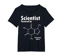 Científicos impulsados por la cafeína Ciencia Nerd Divertido Regalo Friki Camiseta, Mujer Tallas Grandes, Negro, 3XL Grande