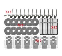 CIENUWPD Accesorios para máquinas de Limpieza de Espacios Cepillo Principal antienredos, Cepillo Lateral Filtro Almohadilla de fregona, Bolsa para Polvo para Roborock Saros Z70/G30(48PCS)