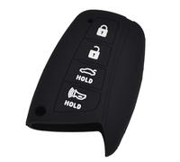 CIENUWPD Funda de Silicona para Llave, Funda para Llavero con 4 Botones pour Hyundai Santa FE DM Grandeur HG Sedan pour Genesis G80 Equus