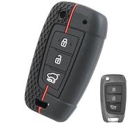 CIENUWPD Funda de Silicona para Llavero Remoto de 3 Botones pour Hyundai Accent Venue Elantra pour Genesis Ix35 I30 Sonata Tucson Verna 2018 2019