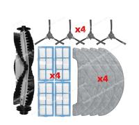 CIENUWPD Piezas Cepillo Lateral Principal Filtro HEPA Mop para Lenovo E1, para Ultenic D5 / D5s / D5s Pro, para Proscenic 850T, para Pioneer VC704R(Set K)