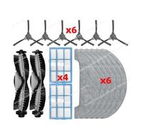 CIENUWPD Piezas Cepillo Lateral Principal Filtro HEPA Mop para Lenovo E1, para Ultenic D5 / D5s / D5s Pro, para Proscenic 850T, para Pioneer VC704R(Set L)