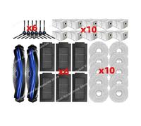 CIENUWPD Piezas Cepillo Lateral Principal Filtro HEPA Paño de fregona Bolsa para Polvo Accesorios para Ecovacs T50 Pro Omni / T50 Omni(Set N)