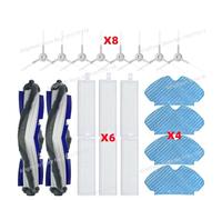 CIENUWPD Piezas de aspiradora Rodillo Cepillo Lateral Filtro HEPA Paño de fregona para Rowenta para Tefal Explorer Serie 60/RG7447, RG7455, RG7447wh(Set Q)