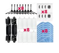 CIENUWPD Piezas del paño de fregona con Filtro HEPA, Cepillo Lateral Principal y Rodillo para Tefal Rowenta X-plorer Serie 75S RR8577WH / 75S+ RG8597W(Set V)