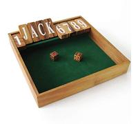 Cierra LA Caja edición Jackpot Juego de Bar - Juegos de Mesa en Madera Maciza Eco-Responsable - Acción y Suerte - 2 Jugadores o más - A Partir de 6 años - Juego con Dados. Shut The Box.