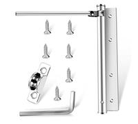 Cierrapuertas, Acero Inoxidable Automatic Door Closer, Cierrapuertas con Retenedor, Ajustable Cierra Puertas Automático, Muelle Puerta Puertas de Madera y Metal para Interior y Exterior