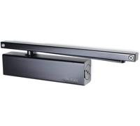 Cierrapuertas aéreo CISA 1D521003044 con brazo de trineo fuerza ajustable EN 2-4 con tope en el brazo - Negro