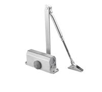 Cierrapuertas automático Cierrapuertas automático con amortiguador hidráulico de 25 kg a 80, velocidad ajustable, herrajes for puertas cierre suave y silencioso(Silver M)