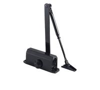 Cierrapuertas automático Cierrapuertas automático con amortiguador hidráulico de 25 kg a 80, velocidad ajustable, herrajes for puertas cierre suave y silencioso(Black S)