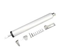 Cierrapuertas automático Cierrapuertas automático de cierre suave 35 kg con posicionamiento velocidad ajustable neumático, tope puerta, soporte protector, herrajes(White)