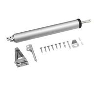 Cierrapuertas automático Cierrapuertas automático de cierre suave 35 kg con posicionamiento velocidad ajustable neumático, tope puerta, soporte protector, herrajes(Sivler)