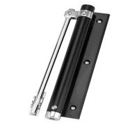 Cierrapuertas automático, cierrapuertas de acero inoxidable con bisagra de cierre automático, montaje en superficie, ajustable, con resorte único(Black)