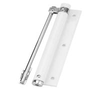 Cierrapuertas automático, cierrapuertas de acero inoxidable con bisagra de cierre automático, montaje en superficie, ajustable, con resorte único(White)