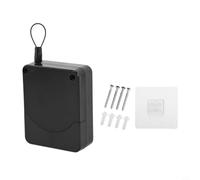 Cierrapuertas automático con amortiguación, 800 g, fuerza de tracción para puertas correderas, aluminio y cristal, puertas interiores, cierre silencioso, con cable de acero de 1,5 m, color negro