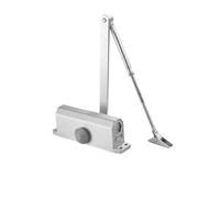 Cierrapuertas automático con resorte, Cierrapuertas con 2 resortes, control de velocidad hidráulico for puertas 25-80 kg, color negro y plateado(Positioning Silver L)