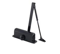 Cierrapuertas automático de 2 resortes, amortiguador hidráulico, tope de puerta ajustable, cierre de silencio para 25 a 80 kg, herrajes de puerta (posicionamiento negro L)