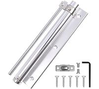 Cierrapuertas con resorte automático, 1 Uds., bisagra amortiguadora silenciosa ajustable de acero inoxidable, cierrapuertas Invisible antipellizco for el hogar(Silver,180mm)