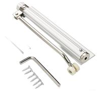 Cierrapuertas de aluminio de cierre automático con pasador de fuerza ajustable y amortiguador silencioso, hecho para compatibilidad con puertas izquierda y derecha (porcelana blanca)