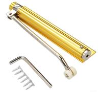 Cierrapuertas de aluminio de cierre automático con pasador de fuerza ajustable y amortiguador silencioso, hecho para compatibilidad con puertas izquierda y derecha (oro brillante)