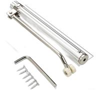 Cierrapuertas de aluminio de cierre automático con pasador de fuerza ajustable y amortiguador silencioso, hecho para compatibilidad con puertas izquierda y derecha (plata brillante)