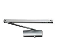 Cierrapuertas Hidráulico Automático Ajustable PALMAT con Brazo Guía Deslizante y Cubierta de Hierro para Trabajo Pesado (Plata)