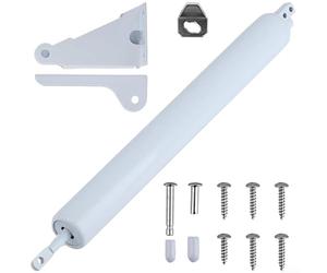Cierrapuertas neumático ajustable para puertas de tormenta de seguridad de pantalla con función de apertura de sujeción de aleación de aluminio blanco, hardware de puerta oscilante, mecanismo de