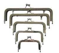 Cierre Bolso 10 asas de metal for bolso mano, 8,5 a 18, cm, for, accesorios, cierre beso, 4 colores para Bricolaje(Black,12.5cm)