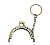 Cierre Bolso 2 piezas de marco metal con patrón vintage for monedero, cierre beso, hebilla bloqueo for bolso, fabricación artesanal para Bricolaje(Bronze)