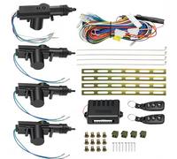Cierre Centralizado Universal Coche 12V Kit con 2 Mandos de Garaje Universales (50-80M), 4 Actuadores de Cerradura de Puertas, Alarma Para Coche y BotóN de LiberacióN de Equipaje, Acceso Sin Llaves