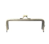 Cierre con broche tipo beso, Monedero de metal con marco de bronce antiguo, varios tamaños, marco cuadrado DIY, cierre de beso, monedero(15cm)