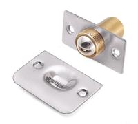 Cierre de bola invisible para puerta con tensión de resorte ajustable y placa de acero inoxidable, para sujetar puertas oscilantes o de madera cerradas