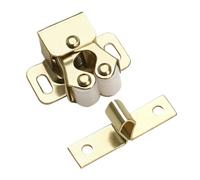 Cierre de bola para puerta, pestillo de rodillo de tensión de doble bola | Pestillo de metal para muebles, doble rodillo, hebilla de puerta con ventosa para cocina, sala de estar, dormitorio, hogar
