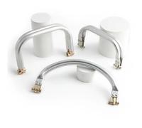 Cierre De Bolso De Mano 1/2/3 piezas de cierre de metal rectangular con forma de U for cartera, con tubo de aluminio, cierre de beso tubular interno(Color4,4 pieces)