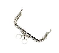 Cierre De Bolso De Mano 3 uds 8,5 cm cuentas de caramelo tono plateado asa for marco bolso Metal brillante for mano accesorios for coser cierre broche beso(Pearl)