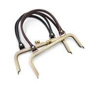 Cierre De Bolso De Mano Asa metálica for marco de bolso, 2 uds., 24cm, cierre de broche Kiss, tono bronce antiguo for hacer bricolaje, bolso de mano, accesorio de PU(Mix Color)