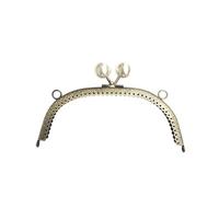 Cierre De Bolso De Mano Cartera de perlas Retro con marco mango Metal en forma arco, bolso mano DIY, cierre broche Kiss, asa, accesorios para manualidades(3)