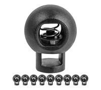 Cierre de Cordón 1 Orificio, 22 x 17 mm, Orificio de 6,5 x 4,8 mm, Ideal para Cierres de Ø 5 mm, 10 uds, Cierre de Goma, Cordones de Liberación Rápida, Corredera de Cordon, Tope para Chaqueta