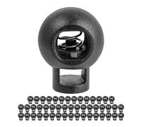 Cierre de Cordón 1 Orificio, 22 x 17 mm, Orificio de 6,5 x 4,8 mm, Ideal para Cierres de Ø 5 mm, 50 uds, Cierre de Goma, Cordones de Liberación Rápida, Corredera de Cordon, Tope para Chaqueta