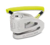 URBAN UR210Y Candado Moto Homologado SRA, Antirrobo Disco Máxima Seguridad, Testado Doble Bloqueo ø10mm, Cerradura Anti-Taladro, Arquitectura Ligera, Cepo Pinza Motos y Scooter, Acero Inox Amarillo
