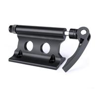 Cierre de horquilla delantera de bicicleta de liberación rápida con diseño de doble agujero lateral para un montaje seguro y estable en barras de techo, maletero y barras de madera (negro)