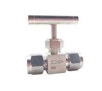 Cierre de instalación de tubería de doble virola, diseño preciso SS304 válvula de conexión de virola de mango recto 1 pieza(8mm)