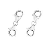 Cierre de mosquetón, diseño de doble hebilla, ingenioso y exquisito, hipoalergénico, imprescindible para la elaboración de joyas (plata)