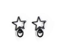Cierre de mosquetón metálico. Gancho giratorio de Metal con forma de estrella, 50 Uds., gancho a presión for llaveros DIY, bolsa de joyería(Black)