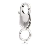 Cierre de Mosquetón Ovalado Plata de Ley 925, Accesorio para Joyería Sin Níquel, 10mm