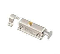 Cierre de perno deslizante con botón de cierre automático hecho de acero inoxidable para seguridad de puertas y armarios, resistente al óxido con práctica función de despliegue automático (4 pulgadas)