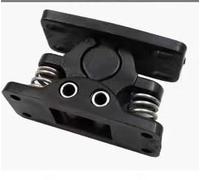 cierre de puerta, Cierre abridor, pestillo armario, 2 piezas con resorte, bloqueo fácil, abrazadera liberación, doble rodillo (Mp4) (color: plástico negro)(Black Plastic)
