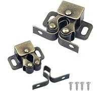 Cierre de Puerta para Armario, 12pcs Acero Inoxidable Pestillo Puerta Armario, Cierre de Doble Rodillo con Tornillos para Armario, Muebles el Hogar, Armario de zapatos