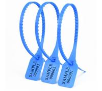 Cierre de seguridad numerado, Tamper Proof Numbered Square Writable Lable Pull Tight Zip Ties Disposable Self-Locking Shipping Seals Ties.(Red,500pcs)